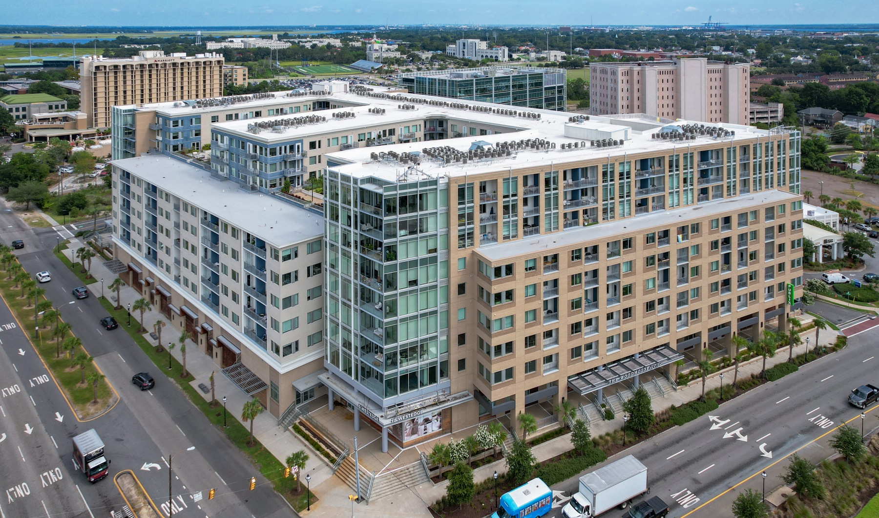 exterior of high rise building